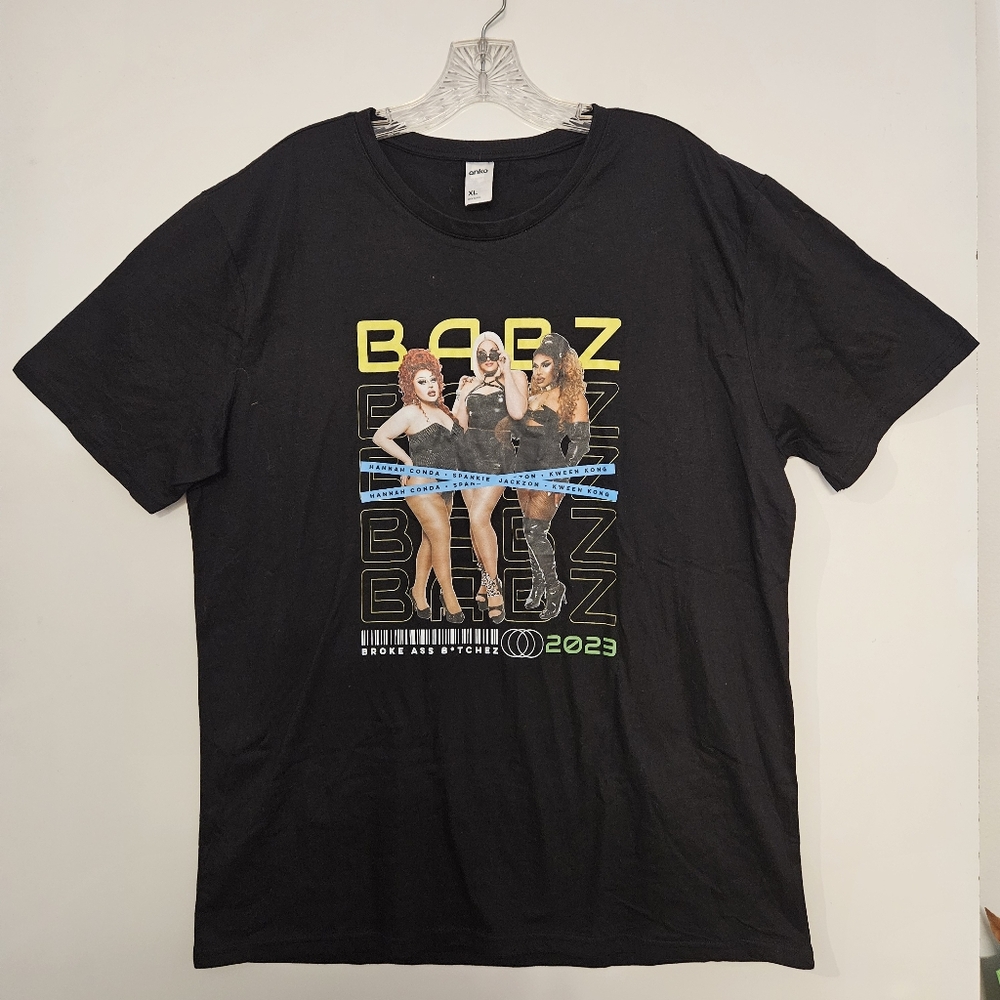 BABZ Broke Ass B*tchez 2023 Black short sleeve graphic tour tee XL NWOT Drag 👑